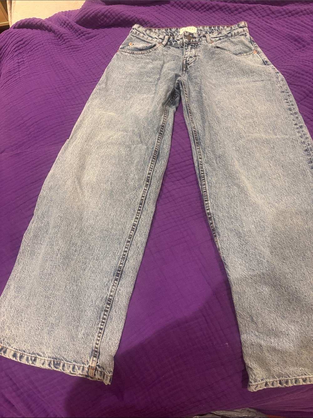 Motel Rocks Washed Light Blue Bootcut Jeans